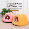 Enclosed Plush Cat Bed with Tunnel Design