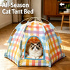 Semi-Enclosed Cat & Dog Tent Bed with Removable Washable Cushion