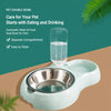 Double Pet Bowl with Water Dispenser for Dogs and Cats