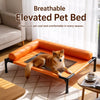 Elevated Faux Leather Pet Cot Bed for Dogs and Cats