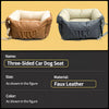 Portable Faux Leather Car Bed for Small Dogs and Cats