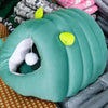 Enclosed Plush Cat Bed with Tunnel Design