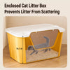 Semi-Enclosed Cat Litter Box with Double-Layer Tray