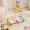 Wide-Opening Slow-Feeder Double Bowl Set for Pets