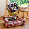 Vintage Plush Sofa Bed for Cats and Dogs