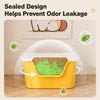 Semi-Enclosed Cat Litter Box with Double-Layer Tray