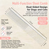 Stainless Steel Grooming Comb for Dogs and Cats