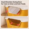 Semi-Enclosed Cat Litter Box with Double-Layer Tray