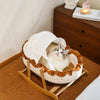 French-Style Polyester Cat Bed with Rocking Base