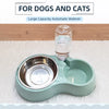 Double Pet Bowl with Water Dispenser for Dogs and Cats