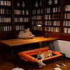 Elevated Faux Leather Pet Cot Bed for Dogs and Cats