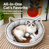 Cat Bed with Built-In Scratcher and Removable Washable Mat