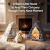 Plaid Semi-Enclosed Pet Tent for Cats and Small Dogs