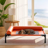 Elevated Faux Leather Pet Cot Bed for Dogs and Cats