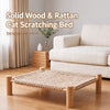 Wicker Cat Bed with Scratching Area