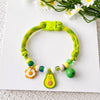 Adjustable Nylon Pet Collar with Bell and Camphor Wood Detail