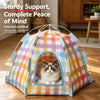 Semi-Enclosed Cat & Dog Tent Bed with Removable Washable Cushion
