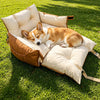 Portable Faux Leather Car Bed for Small Dogs and Cats