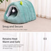 Enclosed Plush Cat Bed with Tunnel Design