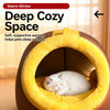 Enclosed Plush Pet Cave Bed with Carry Handle for Small Pets