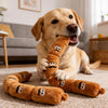 Four-Section Squeaky Sausage Dog Toy for Tug Play