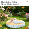 Striped Washable Pet Bed for Dogs & Cats