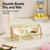 Wide-Opening Slow-Feeder Double Bowl Set for Pets