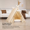 Semi-Enclosed Canvas Tent House for Small Dogs