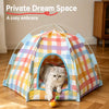 Semi-Enclosed Cat & Dog Tent Bed with Removable Washable Cushion