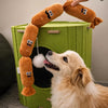 Four-Section Squeaky Sausage Dog Toy for Tug Play