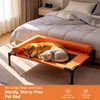 Elevated Faux Leather Pet Cot Bed for Dogs and Cats