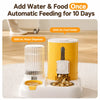 Automatic Pet Feeder with Dual Food and Water Bowls