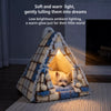 Plaid Semi-Enclosed Pet Tent for Cats and Small Dogs