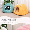 Enclosed Plush Cat Bed with Tunnel Design