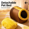 Enclosed Plush Pet Cave Bed with Carry Handle for Small Pets