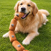 Four-Section Squeaky Sausage Dog Toy for Tug Play