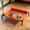 Elevated Faux Leather Pet Cot Bed for Dogs and Cats