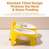 Ceramic Double Cat Bowl Set with Stand for Food & Water