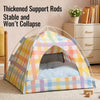 Semi-Enclosed Cat & Dog Tent Bed with Removable Washable Cushion