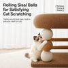 Space-Saving Cat Scratcher Bed with Braided Sisal Rope