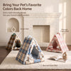 Plaid Semi-Enclosed Pet Tent for Cats and Small Dogs