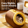 Enclosed Plush Pet Cave Bed with Carry Handle for Small Pets