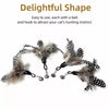 Cat Teaser Wand Toy with Wooden Handle, Feathers and Bell