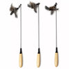 Cat Teaser Wand Toy with Wooden Handle, Feathers and Bell