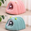 Enclosed Plush Cat Bed with Tunnel Design