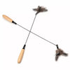Cat Teaser Wand Toy with Wooden Handle, Feathers and Bell