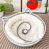 Cat Bed with Built-In Scratcher and Removable Washable Mat