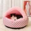 Semi-Enclosed Winter Pet Bed for Cats & Small Dogs, Shell Design