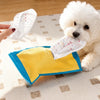Interactive Tissue Box Dog Toy with Squeaker and Treat Pocket