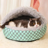 Shell-Style Semi-Enclosed Pet Bed for Cats and Small Dogs